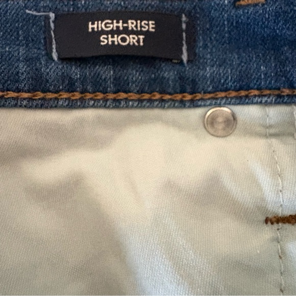 J.Crew Jeans High Rise Denim Shorts Button Fly Raw Hem Distressed Size 26 - Picture 7 of 8